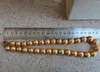 Anhänger Halsketten hell Licht leichter Fehler 18inch echtes 13-14 mm Gelbgold Edison Perlenkette