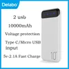 Banque d'alimentation 10000mAh 5V-2.1A Charge rapide 2 USB Type C Affichage num￩rique LED de batterie externe ￠ haute capacit￩ USB