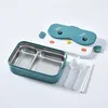 Dinnerware Conjuntos de lancheiras Bento fofas para crianças, estilo de idade, estilo japonês estilo aço inoxidável jardim de infância sanduíche de pão infantil