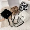 Abendtaschen Damen Mini Plüsch Wintertasche Schulter mit Leopardenmuster Etikett Große Kapazität Schnalle Samt Unterarm