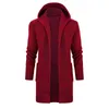 Heren Hoodies Solid Color Gebreide laag Hapleed Long Windbreaker Cardigan Middelste Sweater Sweater Casual Men Sleeve