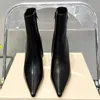 2023 Women Designer Love Mark Diamond Martin Boots luksus seksowne skórzane spirytynowe sztyletki boczne zamek średnie buty ultra wysokie obcassinka moda na nagie buty rozmiary rozmiar