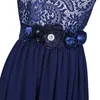 Belts Jlzxsy Handmade schoonheid Kinderen Satin Silk 3D Flower Bruid Belt Belt trouwjurk Crystal Bridemaid