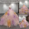 Gllamous A-Line Wedding Suknia z bez ramiączką koronkową kolorowe aplikacje warstwowe niestandardowe kaplicy suknia kaplica bez rękawów