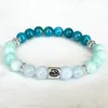 Strand MG1674 Cancer Zodiac Bracelet For Women 8 MM AAA Grade Apatite Amazonite Aquamarine Wrist Mala Natural Gemstone Jewelry