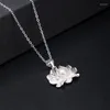 Chains S925 Sterling Silver Simple Chinese Style Pearl Lotus Necklace Female 2022 Creative Design Flower Pendant