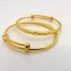 Bangle 1 Pair/2pcs Expandable Bracelet Solid Yellow Gold Filled Carved Star Children's Accessories