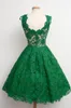 Robes de soirée S141 en mode vert encolure dégagée naturel au-dessus du genou dentelle robes de retour/femmes robes de bal formelles fille