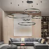 Chandeliers Modern Circle Rings LED Chandelier Acrylic Aluminum Body Pendant Lights For Living Room Dining Foyer Bedroom Home Decor