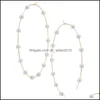 Hoop Huggie Fashion Women Faux Pearl Beaded Charm Big Hoop Orecchini Statement Jewelry Gift 213 R2 Drop Delivery 2022 Orecchino Dhh5B