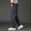 Calças masculinas outono Khaki Jogger Cargo Men casual lateral solto zíper bolsos calças de moletom tático ao ar livre