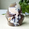 Dekorativa figurer Natural Stone Killer Whale Agate Crystal Flame Home Decoration Gemstone Chakra Healing Crystals