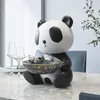 Garrafas de armazenamento Creative Cute Animal Sculpture Bandey Resina Panda Candy Objetos Pequenos Objetos Vidro da sala de estar Home Decoração Presentes