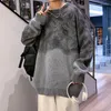 メンズセータープルオーバーメンズプリントoネックセーター秋のファッションインスタイdye韓国スタイルトレンディニットウェアハラジュクkpopストリートウェア
