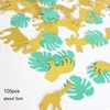Dekoracja imprezy 100pcs brokatte konfetti pierwszy roczny chłopiec dziewczynka safari zoo jungle zoo zwierzę