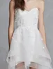 A-line Wedding Dresses Lace Bride Gowns Sweetheart Asymmetrical Lace Tulle With Flowers Boho Beach 2023 High Low Robe de Mariee