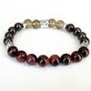 Strand MG1671 Scorpio Zodiac Bracelet for Women 8 Mm A Red Red Tiger Eye Garnet Smoky Quartz Wrist Mala Natural Gemstone Jewelry