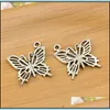 Charms 20Pcs Charms Creux Papillon 20X19Mm Tibétain Sier Couleur Pendentifs Bijoux Anciens Fabrication Bricolage À La Main Artisanat 1426 Q2 Drop Deliv Dhj0N