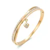 Bangle Gold Stainless Steel Bracelet Fritillaria Zircon Women's Accessories s Fashion Jewelry Hard Bracelets for Women