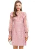 Robes décontractées Designer Automne Haute Qualité Femmes Magnifique Brodé Patchwork Tweed Mini Robe De Mode Celebrity Party Élégant