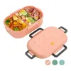 Dinnerware Sets Plastic Lunch Box Four Button Sealed PP Grade Silica Gel Separation Design