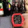 Luxury RM Wristwatch Mill Business Leisure RM3502 Automatique mécanique Millr montre rouge en fibre de carbone de montres pour hommes