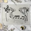 Bord mattor 1 st linne mat musikaliska anteckningar placemats placera mode tecknad mats f￶r k￶k