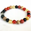 Strand MG1640 New Design Aries Zodiac Bracelet 8 MM Red Stone Carnelian Black Onyx Picture JasperWrist Mala Natural Gemstone Jewelry