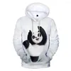 Męskie bluzy z kapturem z kapturem swobodne bluzy mężczyźni i kobiety moda pullover uroczy panda 3D nadrukowany sweter harajuku street top rodzinny