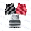 Brand Tank Top Knit Vests For Women Stripe Pattern Tees Letter Logo Ladies T Shirt