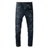 Mäns jeans 2022 Toppkvalitetsbesvär Rippad Biker Pants Slim Fit Motorcykel denim Byxa Mens Designer