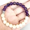 Strang MG1686 Hochwertiges Zwilling-Sternzeichen-Armband, 8 mm, Amethyst, gelber Onyx, Energie-Handgelenk-Mala, natürlicher Edelstein-Schmuck