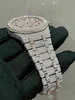 Relojes de diseñador Mano Limitada Venta pura Reloj con incrustaciones Moissanite personalizado Lujo Caja de movimiento de reloj de diamante completo y papel