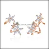 Stud Flowers Ear Clips Earring For Women Inlaid Zircon Earings Fashion Jewelry Sweet Temperament Korean Style Stud Drop Delivery 2022 Dh5Bd