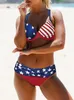 Bikini rembourré du drapeau à rayures étoiles ensemble en maillot de bain à deux pièces STACHS ALIMINABLES