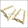 Hoop Huggie Bamboo Hoop Earrings Women Vintage Golden Circle Hiphop Jewelry Fashion Earring 220 R2 Drop Delivery 2022 Dhzm3