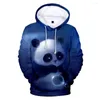 Męskie bluzy z kapturem z kapturem swobodne bluzy mężczyźni i kobiety moda pullover uroczy panda 3D nadrukowany sweter harajuku street top rodzinny