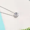 Kedjor Bezel Seting D Color Moissanite Pendant For Women Solid 925 Sterling Silver Necklace Engagement Wedding 585 Party Jewelry Gift