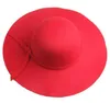 Boll Caps England Style Bowknot Retro Ladies Women Outdoor Sun Hat Wool Felt Fedora Floppy Cloche Wide Brim Bowknot K470