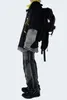 メンズジーンズ Y2K エモヴィンテージ男性黒ストリートリッピングだぶだぶストレートゴシックパンツヒップホップグランジデニムパンツ Alt 服