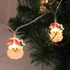 Décorations de Noël String Light Santa Claus Forme Décorative LED Lampe de fée Ornement pour la maison Arbre de Noël Cadeau Année Décoration 2022