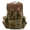 Backpack Style men's backpack canvas casual trend computer oil wax with leather bag trendy street style 221015