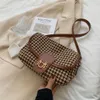 Akşam çantaları vintage avlantısı basılı kadın omuz çantası kadınlar yünlü kumaş küçük crossbody çantalar gündelik bayanlar moda çantalar l221014