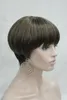 HIVISION CENTER DOT HUD TOP Strawberry Blonde Mix Black Bob Mushroom Style Wig