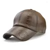 Ball Caps 2022 Lederen honkbal cap mannen mode sport leger militaire hoed man Britse vintage cowhide hoeden