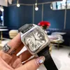 33 mm 39 mm Femmes de luxe hommes G￩om￩triques montres carr￩es Couples V￩ritable quartz en cuir