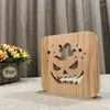 Nattljus 3D LED -lampa Ljus USB -skrivbordslampor Halloween Pumpkin Lantern f￶r g￥va Natural Pine Wood Room Decoration