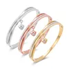 Bangle Gold Stainless Steel Bracelet Fritillaria Zircon Women's Accessories s Fashion Jewelry Hard Bracelets for Women