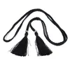 Ремняки модные бренд цепочка корсета Тонкое платье для ремня Женщины девочки для народной кисточки плетеная плетеная талия