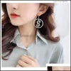 Charme Bling Rhinestone Dollar Drop For Women Crystal Circle Dangle Brincos Pingente de dinheiro do gancho de ouro Brincos Fashion Jewelry 3776 Q2 D Dhudo